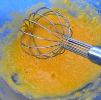 Combine paste with egg yolks