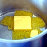 Boil water with butter
