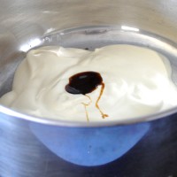 Cream and Vanilla in pan