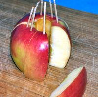 Slice apple into pieces