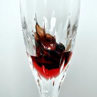 Wild Hibiscus Flower in Champagne glass with some syrup