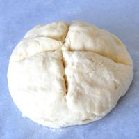 Cut cross shape in dough and chill