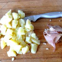 Peel and cut the potatoes