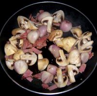 Mushrooms, Bacon and Shallots