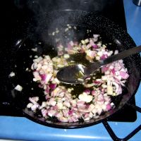 Cook Garlic and Onion.